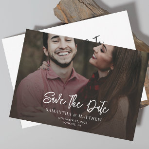 Save the Date Handwritten Photo Elegant Wedding