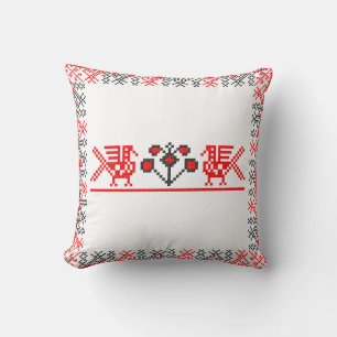 Save the Date Happiness Couple Cross-stitch birds Throw Pillow