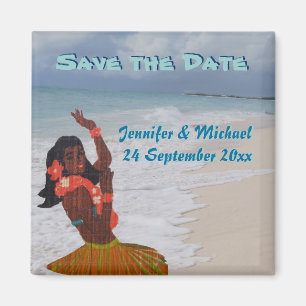Save the Date Hawaiian Wedding Magnet