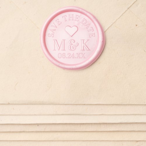 Save The Date Heart Couple Monogram Wedding Wax Seal Sticker