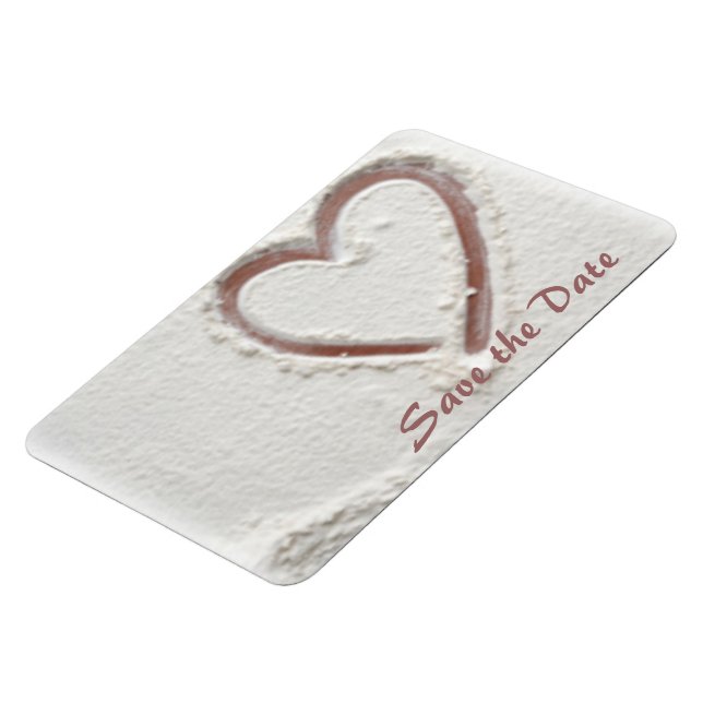 Save the Date Heart of Sand Magnet (Left Side)