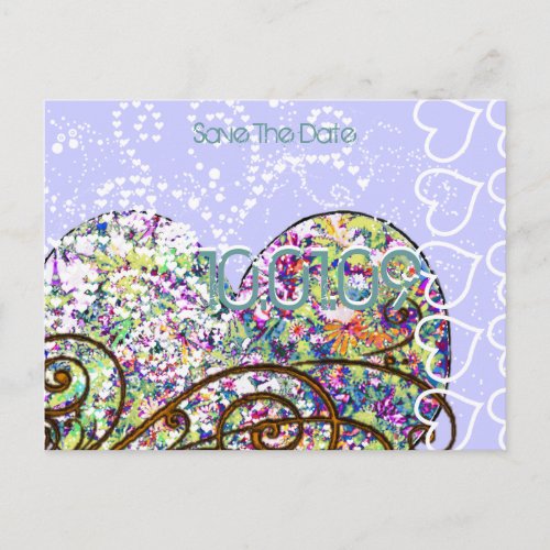 Save the Date_ Heart Swirls _ Announcement Postcard