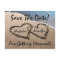 Save The Date Hearts Sand Beach Wedding Postcard