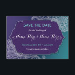 Save The Date Henna Style Jewel Wedding Invites<br><div class="desc">Henna Style Jewel Save The Date,  perfect to let your guests know your event date! Matching item to the Collection! Front and back included.</div>