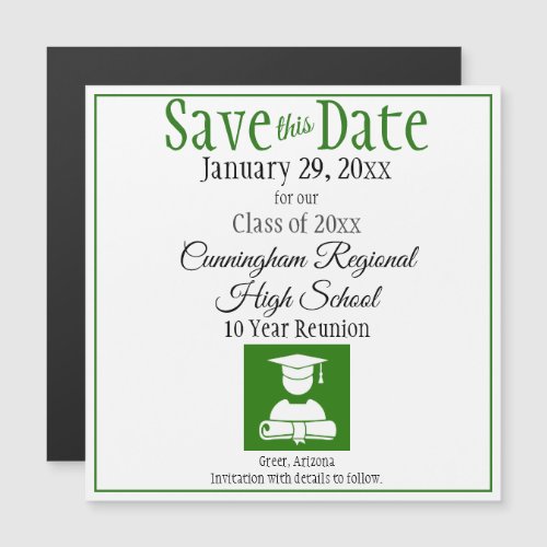Save The Date High School Reunion Magnet Card