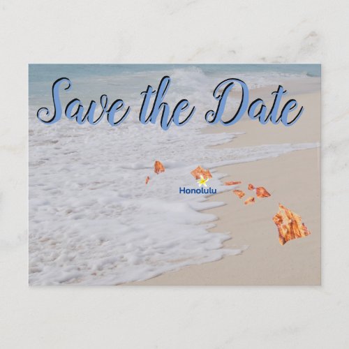 Save the Date Honolulu Hawaii Wedding Postcard