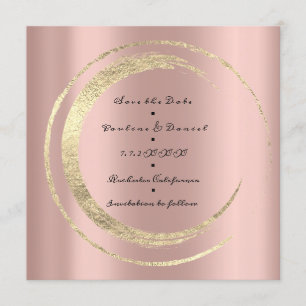 Save The Date Hummingbird Rose Golden Circles