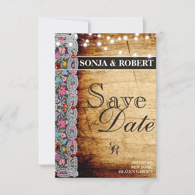 Save the Date - Hungarian Kalocsai Card (Front)