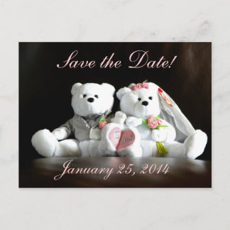 Save The Date I Do Bears Announcement Postcard