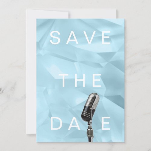 Save The Date Ice Crystals Cubic Blue Pastel Aqua