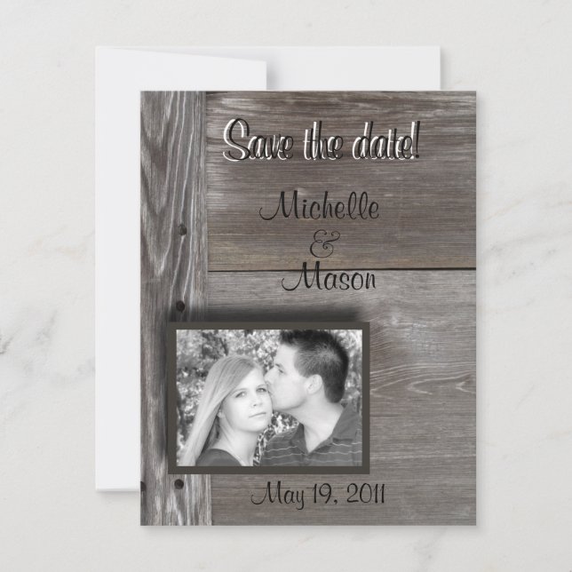 Save the date! in Barn wood Date (Front)