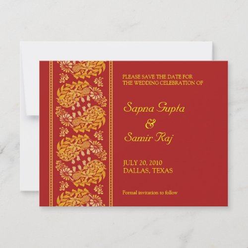 Save The Date Indian Style Card