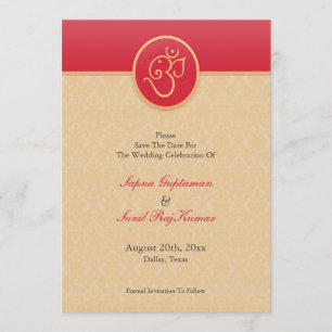 Save The Date Indian Style Flat Card
