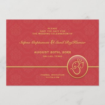 Save The Date Indian Style Flat Card by all_items at Zazzle