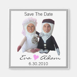 Save The Date Insert Photo Dolls White Magnet