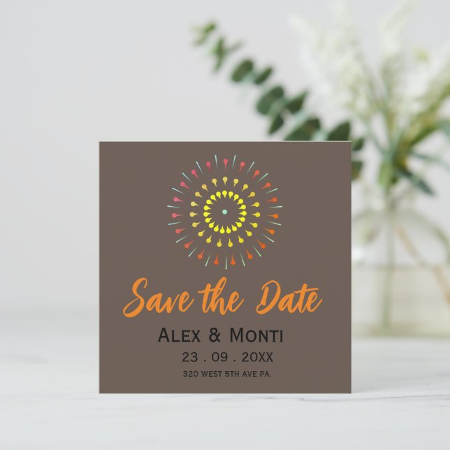 Save the Date Invitation Card Design (Standing Front)