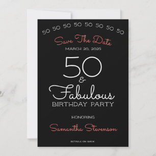 Save The Date Invitation Combination Black