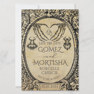 Save the date invitation Goth Dark academia