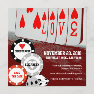 Save The Date Invitation Love Casino Card 3