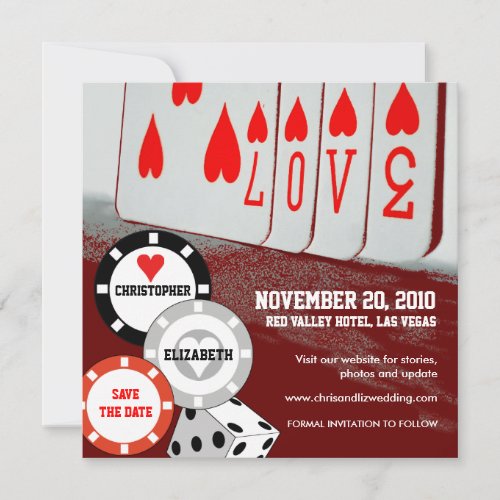 Save The Date Invitation Love Casino Card 3