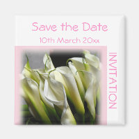 Save the Date Invitation Magnet Calla Lilies