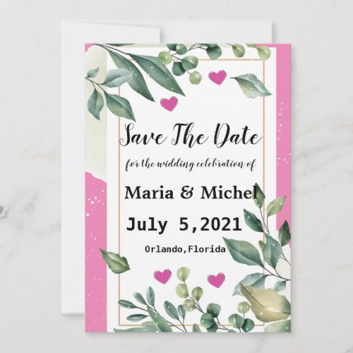 Save The Date Invitation Of Widding