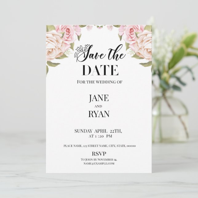 Save The Date Invitation Template (Standing Front)