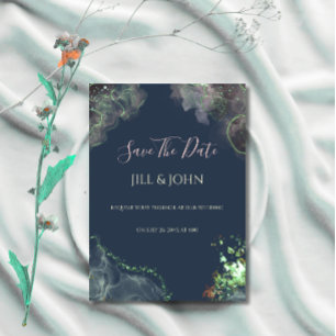 Save The Date Invitation Wedding Emerald Green