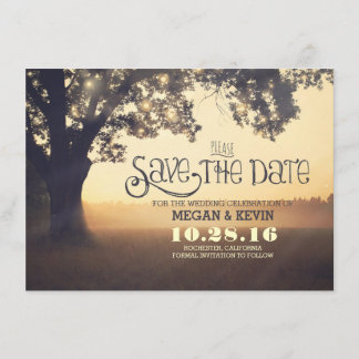Save the Date Invitation with Tree & Lights