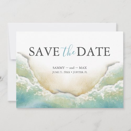 Save The Date Invitations Watercolor Beach Wedding