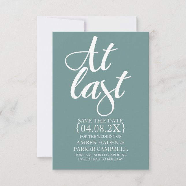 Save the Date Invite | At Last  (Front)