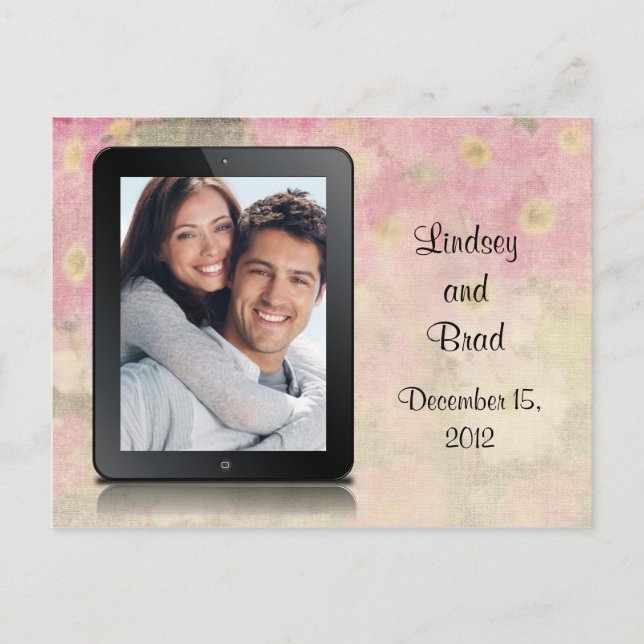 "Save The Date" iPad Announcement Postcard (Front)