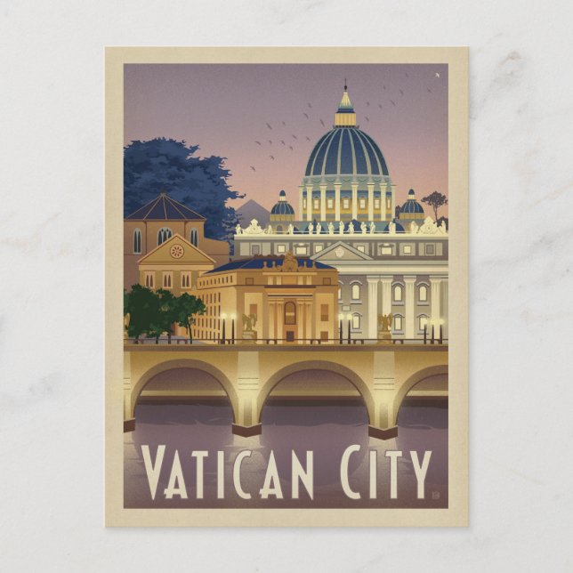 Save the Date | Italy, Rome - Vatican City Announcement Postcard (Front)