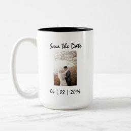 save the date it&#39;s funny Two-Tone coffee mug