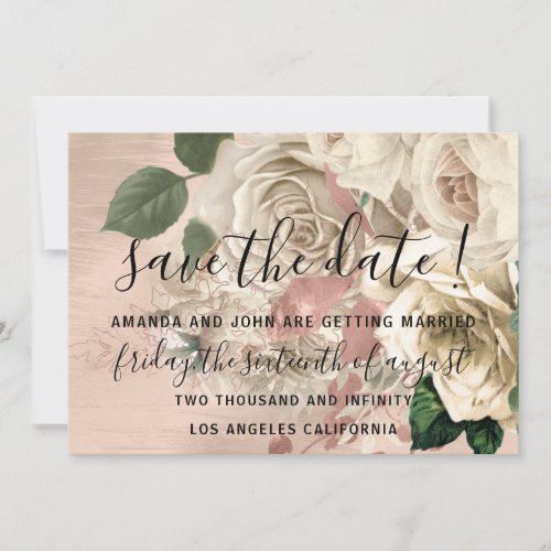 Save The Date Ivory Wreath Rose Wreath