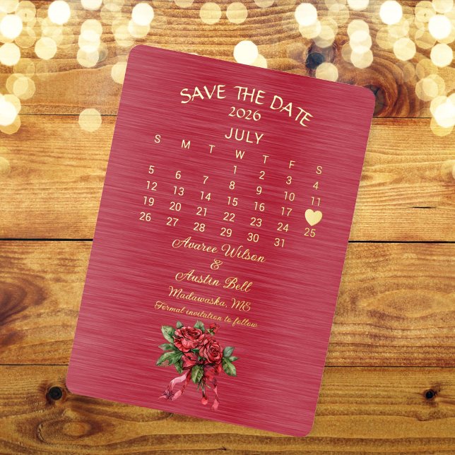 Save the Date July 2026 Wedding Foil Invitation (Creator Uploaded)
