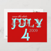 Save the Date - July - Customized Announcement Postcard (Front/Back)