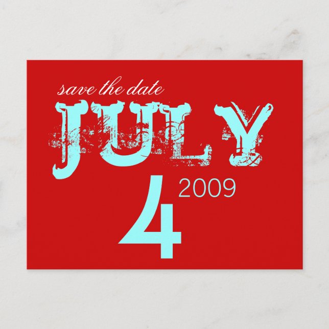 Save the Date - July - Customized Announcement Postcard (Front)