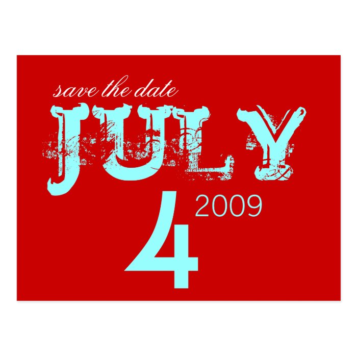 Save the Date   July   Customized Post Card