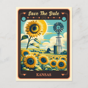 Save the Date Kansas Invitation Postcard