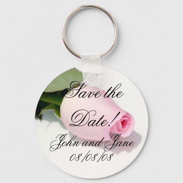 Save the Date Key Chain Customizable Names Date (Front)
