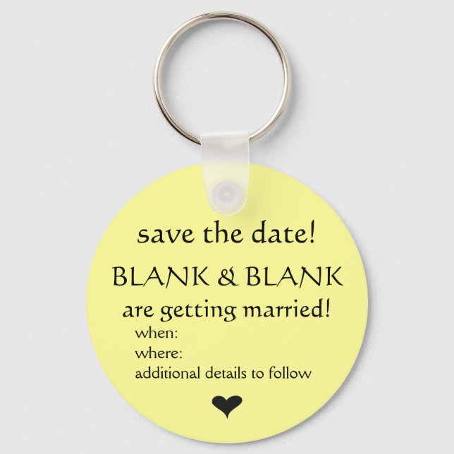 save the date keyring (Front)