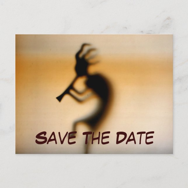 Save The Date Kokopelli Photo Postcard (Front)