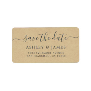 Save the Date Kraft Paper Return Address Labels