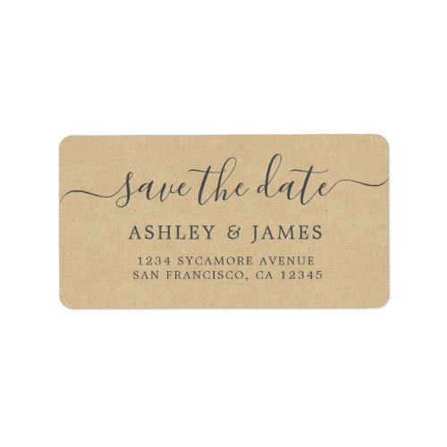 Save the Date Kraft Paper Return Address Labels