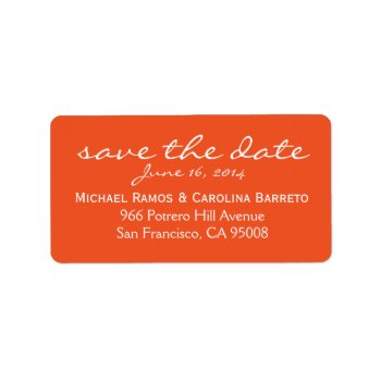 Save The Date Labels - Orange by adams_apple at Zazzle