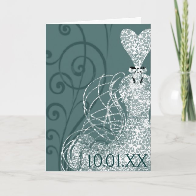 Save the Date -Lace Bride's Gown - Customized Announcement (Front)