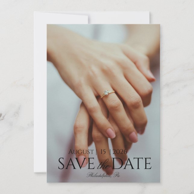 Save The Date- Large photo  Invitation (Front)