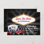 Save The Date Las Vegas Casino Cards Dice (Front/Back)