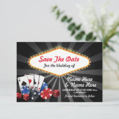 Save The Date Las Vegas Casino Cards Dice (Standing Front)